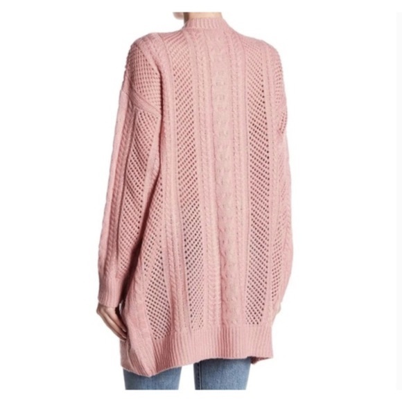 John + Jenn Pink Cable knit Tunic Sweater, Size Small - Picture 4 of 7